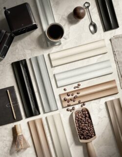 Małe kafelki 3d ścienne błyszczące Marca Corona Miniature Rima Tartufo 6x24 K048