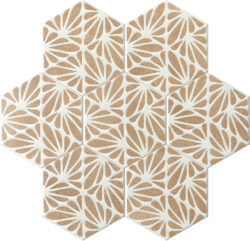 Włoskie płytki dekoracyjne, heksagon - Marca Corona Terracreta CESELLO CHAMOTTE 25x21,6 cm