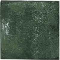 Płytka zielona kwadratowa z połyskiem w formacie 15x15cm, Peronda Harmony Legacy green 15x15cm. Kafelki na ścianę do kuchni, łazienki z efektem upływu czasu i metaliczną zielenią.