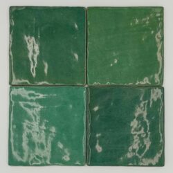 Zielone płytki kwadratowe - Peronda Harmony Riad Green 10x10cm. Błyszczące kafelki na ścianę w odcieniach zielonego.