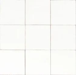 Białe płytki gres kwadrat Marazzi Crogiolo Lume White mq7x 10x10 cm. Włoskie kafelki retro.