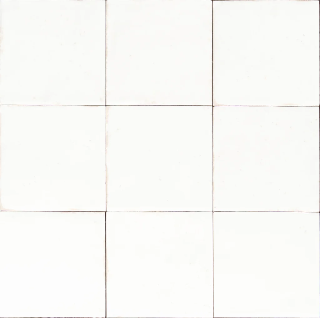 Białe płytki gres kwadrat Marazzi Crogiolo Lume White mq7x 10x10 cm. Włoskie kafelki retro.