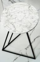 Stolik boczny okrągły - OBLIQUE (Carrara Bianco)